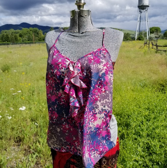 Petticoat Alley Tops - Satiny Floral Summer Tank top